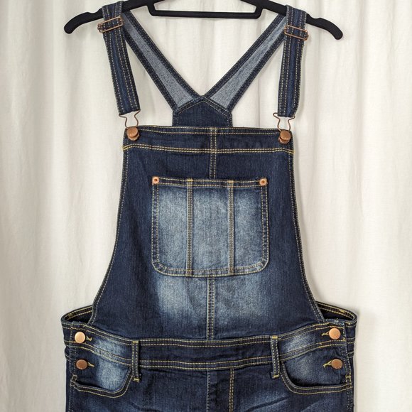 No Boundaries Denim Overalls Juniors Size Large - Picture 4 of 12